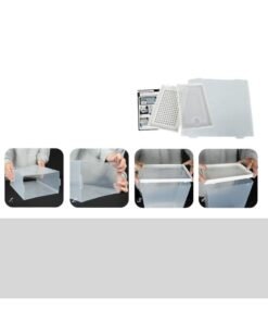 4 Pack Plastic Stackable Shoe Box Foldable Display Box Container - Image 4