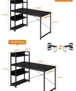 Stubborn Computer Desk with Storage Bookshelf Modern Simple Home Office Desks & Workstations Black