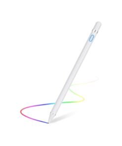 OMAKSS Stylus Pen for Touch Screens Rechargeable 1.2mm Fine Point Active Stylus Pen Smart Pencil Digital Compatible iPad and Most Tablet (White)