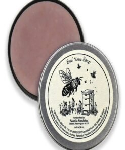 Seattle Sundries Lavender & Honey Soap Bar for Women & Men, 1 (4oz) All Natural Body Bar Soap in a Retro Aesthetic Tin, Fun Bee Themed Gift Idea