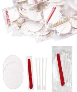 HQSLsund 50 Pack Hotel Vanity Kit Individually Wrapped, Bulk Hotel Amenities Kit, Hotel Hospitality Set, Hygiene Products Include Cosmetic Cotton Pads, Cotton Swabs, Nail File (Paper Sticks)