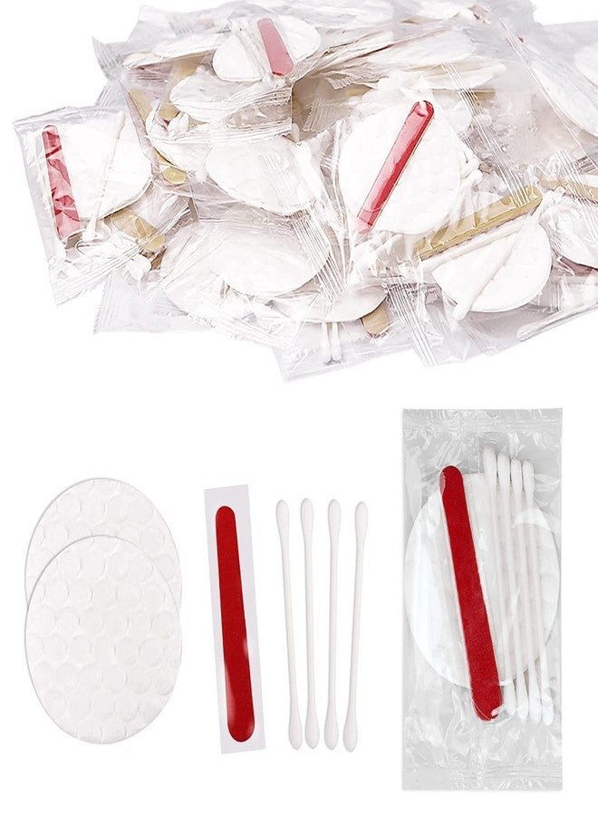 HQSLsund 50 Pack Hotel Vanity Kit Individually Wrapped, Bulk Hotel Amenities Kit, Hotel Hospitality Set, Hygiene Products Include Cosmetic Cotton Pads, Cotton Swabs, Nail File (Paper Sticks)