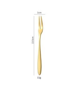 304 Stainless Steel Fruit Fork Two-tooth Fork Salad Fork Western Dessert Dessert Sign Cake Fork Hotel Supplies Tableware-Color:304 Fruit Fork Gold