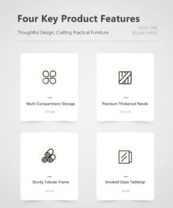 Alternative view of WALALLA 4-Tier Wood Bedside Table Nightstand Storage Drawers, Glass End Side Tables,  Side Tall End Table, Model Nightstand Bedside Desk, Home Storage Cabinet with 2 Drawer, Metal Frame