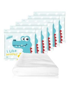 SYOSI 6 Pack Disposable Bath Towels, White Soft Bath Bath Wipes, Portable and Breathable Thick Bath Cloths, for Travel Hotel Business Trip, Shower Bath Big Towels Body Towel for Hiking (55" x 28")
