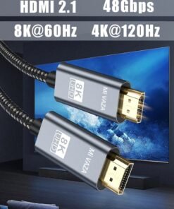 Mi VAZA 8K HDMI 2.1 Cable - Support 8K@60Hz, 4K@120Hz, 2K@240Hz, 1080P@240Hz, 48Gbps, 3D, HDR, HDCP, eARC, Dolby - Ultra High Speed HDMI Cord for Laptop, Computer, Monitor, Projectors, TV, PS4, PS5, Xbox, Switch, HDTV