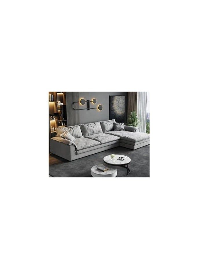 Ripple FURNITURE Italian Technology Fabric Sofa Light Luxury Down Latex Sofa Super Large Sitting Wide Living Room Size Combination Sofa