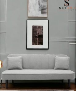 SULSHA 3 Seater Fabric Sofa Modern Design Three Seat Sofas Comfortable Living Room Furniture L181 x W 95 x H 80 cm GREY
