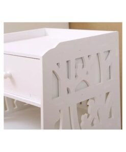 TPGP Small Side Table White Bookshelf Bedside Nightstand Table End Table Shelf for Small Spaces 3 Tier Kids Open Shelf Book - Image 4