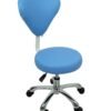 Xie Shi Pully Stool with Backrest Hydraulic Swivel Office Chair Adjustable Drafting Chair Blue