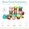 melii Pack Of 12 Glass Food Container, 4Oz