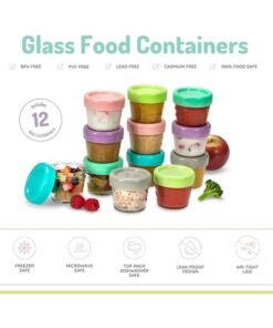 melii Pack Of 12 Glass Food Container, 4Oz