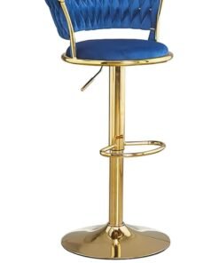 DubaiGallery Bar Stools 360° Swivel Chair with Backrest, Modern Adjustable Counter Height Barstools, Premium Velvet Upholstered Bar Stool for Kitchen Pub, Café, Counter, Bar, Restaurant