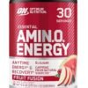 Optimum Nutrition Amino Energy - Pre Workout With Green Tea, Bcaa, Amino Acids, Keto Friendly, Green Coffee Extract, 0 Grams of Sugar, Anytime Energy Powder - Fruit Fusion, 270 G, 30 Servings