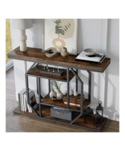 Alternative view of NKX Side Table Wood Narrow Sideboard with Multiple Shelves Narrow Sofa Table for Home Living Room