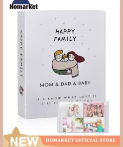 HomarKet Photo Album 6x4, Small Photo Album holds 200 Pockets, Picture Album Slip in for 4x6 3.5x5.5 Photos, 4x6 Photo Book Ideal for for Family Wedding Boys Girls