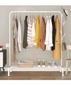 Alternative view of BLOOMING TIME Multifunctional Metal Garment Rack with Shelf – Organize and Display Clothes in Style