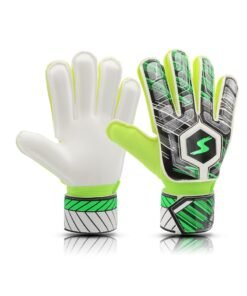 Barakah Children Football Gloves, 9# Kids Youth Football Soccer Goalkeeper Goalie Training Gloves Gear with Strong Grips Palms, Soccer Goalie Goalkeeper Gloves for Kids Boys Children (Green)