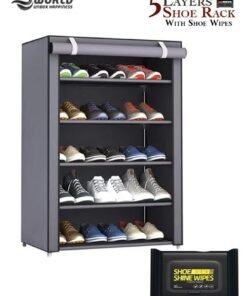 Eworld 5 Layer Stylish Shoe Organizer Rack for Entryway Hallway Storage Furniture with 5 Open Shelves