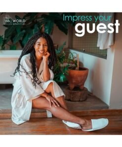 world amenities 10 Pairs | Premium Spa Slippers Bulk Unisex | Closed Toe, Individually Wrapped | Hotel Slippers Travel Amenities Ultra Soft, Disposable Guest Slippers - White