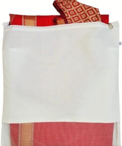 Green Tiger Reusable Cotton Saree Cover with Blouse compartment big size for Storage, Wardrobe Organizer bags saree bags cotton (17x17 inches, Beige) (12)