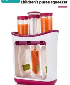 Bybeo Squeeze Station Food maker With 10 Reusable Bags, 3 Dispensers Squeeze Station For Homemade Baby Food, Pouch Filling Station For Puree Food For Babies&Toddlers, Dishwasher Safe, BPA-Free