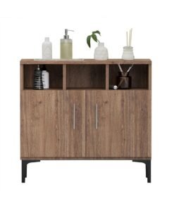 Mahmayi Stylish Multifunctional Medium Height Cabinet with 2 Drawer, 3 Shelf Storage Ideal for Living Room, Kitchen, Bedroom - Truffle Davos Oak