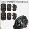 RIOXS 7 Piece Universal Protective Gear Set for Adult Comfort Scooter Cycling Bike Helmet Knee and Elbow Pads Set Outdoor Sports Protective Gear Set