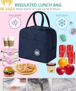 Mi VAZA Insulated Lunch Bag - Large Capacity Polyester Handbag - Leakproof Cooler Bag - Reusable Lunch Box for Student, Men, Women, Outdoor, Office, Picnic