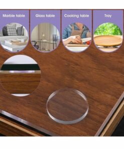 Clear Glass Table Top Bumper Non-Adhesive Pads, Glass Table Top Spacer Transparent Round Silicone Door Handle Bumper for Doorknobs/Desk/Cabinets/Drawers/Furniture(20 Pcs, 25 x 3 mm)