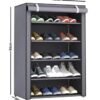 5-layer shoe rack, non-woven fabric cover shoe storage cabinet, corridor, doorway, living room shoe rack grey
