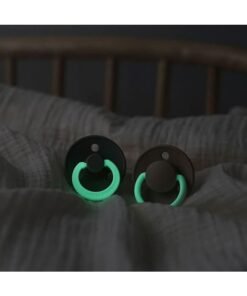 Alternative view of BIBS Pack of 2 Colour Glow Soother Glow In The Dark Bpa Free Dummy Pacifier, Round . Natural Rubber Latex, Size 2 6 18 Months , Iron Night/Baby Blue Night, 6 - 18 Months