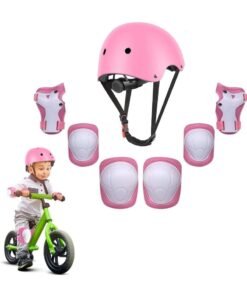 Kids Helmet and Pads Set, 7 in 1 Adjustable Helmet, Knee Pads, Elbow Pads, and Wrist Guards for Boys and Girls Ages 3-8, Protective Gear for Skateboarding, Biking, Scooters, and Hoverboards