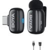 BOYA MINI-17 Wireless Lavalier Microphone Noise Cancellation Microphone For iPhone 15/16 Android Smartphones Ultra mini microphone with AI Voice Change, Metal Clip on Mic for Vlogging TikTok YouTube Content Creators Live Streaming Interview Recording