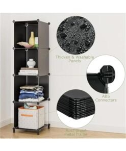 Alternative view of HOOKOR 6 Cube Organizers and Storage, Gray Storage Bookcase Bookshelf, Portable Storage Cubes Bathroom Storage Plastic Storage Shelves for Clothes, Toys, Yarns, Bags, Shoes