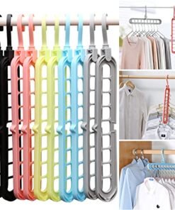 HEYHOUSE Closet Organizers and Storage,College Dorm Room Essentials,Pack of 10 Multifunctional Organizer Magic Space Saving Hangers with 9 Holes Storage Organization for Wardrobe Closet