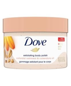 Dove Exfoliating Body Polish Scrub for Silky Skin Oatmeal & Calendula Oil Body Scrub Exfoliates & Gives Lasting Nourishment 10.5 oz