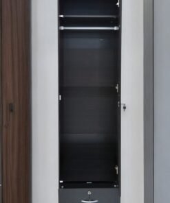 Alternative view of Multi Home Furniture Single Door Wardrobe for Clothes with Drawer Lock, Engineered Wood Storage Cabinet Cupboard for Bedroom Furniture, Wenge Finish Almirah for Clothes