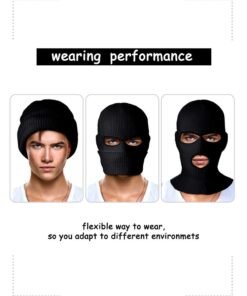 SOLARAE 3 Hole Full Face Cover Winter Outdoor Sport Knitted Face Cover Ski Adult Balaclava Headwrap Full Face Mask Motorcycle Cycling Snowboard Gear - Image 6