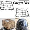 REOCLE 2PCS Cargo Net Elastic Motorcycle Luggage Bungee Netting with 6 Adjustable Metal Hooks Stretchable Bungee Cord Mesh Load Net for Bike Paddle Board Quad Canoe Moped and ATV