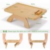 NNEWVANTE Bamboo Sofa Tray Table Clip on Side Table for Wide Couches Arm, Foldable Couch Tray with 360° Rotating Phone Holder, Armrest Table for Eating Drinks Snacks Remote Control (Rectangle)