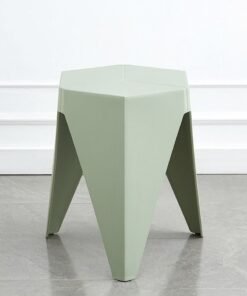 Merry Moments Modern Plastic Stool Plastic Seat Creative Minimalist Nordic Stool for Living Room Dining Office Hotel Green 34x32x45cm