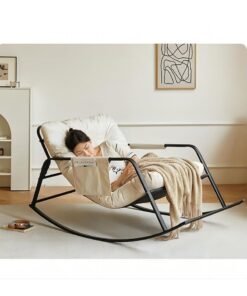 Cool Baby COOLBABY Rocking Chair Nordic Ltalian Living Room Home Single Casual Comfortable Fabric Sofa Chair Bedroom Balcony Orange