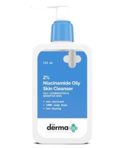 The Derma Co 2% Niacinamide Oily Skin Cleanser for Sensitive, Oily & Combination Skin 125 ml Non-Irritant | 100% Soap-Free | Non-Drying | Gently Cleanses Makeup | With 0.1% ww Salicylic Acid