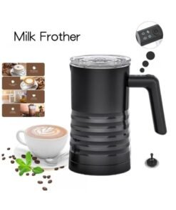 Electric Milk Frother and Steamer 4 in 1 Automatic Milk Warmer 400W Non-Stick Interior 580ml Hot/Cold Stainless Steel Milk Foam Maker for Coffee/Hot Chocolate Milk/Latte/Cappuccinos