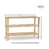 Feelings Wooden Shoe Rack 3 Tier 74Cm Natural