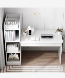 Alternative view of Sharpdo Home Office Desk, Simple Computer Desk With Opened Storage Shelves Desk Tabie Desk Organizer Bedroom Desk 132*40*120 cm
