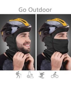 PYC 2Pcs Balaclava Face Mask UV Protection Ice Silk for Men Women Sun Hood Cycling, Climing, Running (Black+Grey) - Image 3