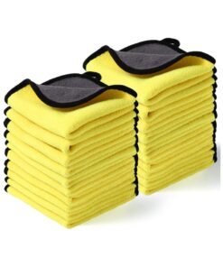50 Pcs Microfiber Drying Towels Bulk for Cars Wash Cleaning Auto Detailing Drying Cloths for Car Wash, Home Cleaning, PET Drying, 400 GSM 12 x 12 Inches (30 x 30 cm)