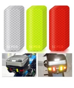 36 Pieces Reflective Decals Reflective Stickers Safety Warning Sticker Tape Waterproof High Strength Night Visibility Adhesive For Helmets Motorcycles 1.18 x 3.25 Inches (3x8 cm)
